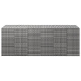 Garden Cushion Box PE Rattan 291x100.5x104 cm Grey - Front View