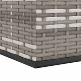Garden Cushion Box PE Rattan 291x100.5x104 cm Grey - Close-Up Angle