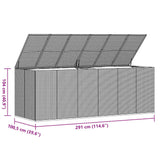 Garden Cushion Box PE Rattan 291x100.5x104 cm Grey - Extra Image