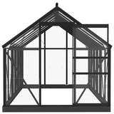 Glass Greenhouse Anthracite 155x298x191 cm Aluminium - 45-Degree Angle
