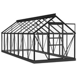 Glass Greenhouse Anthracite 155x395.5x191 cm Aluminium
