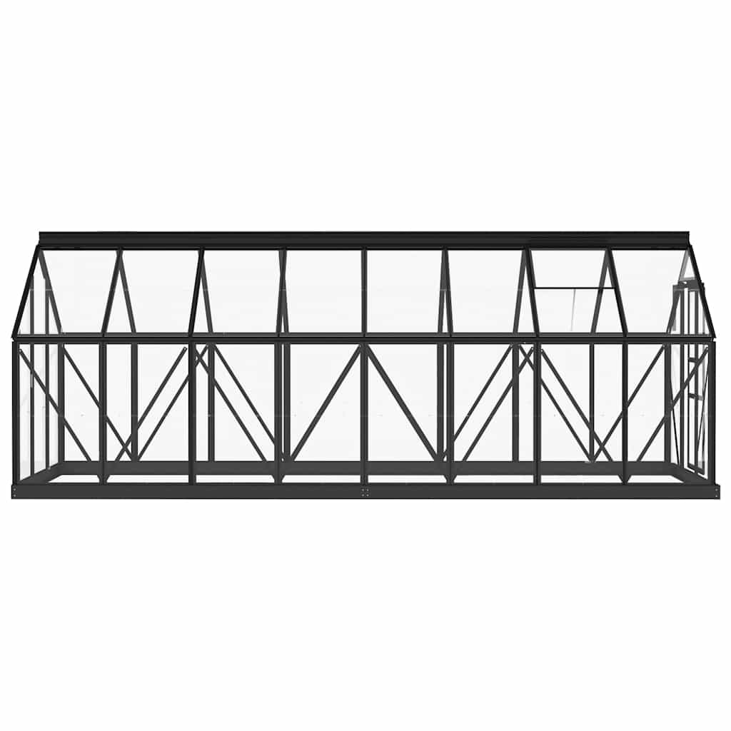 Glass Greenhouse Anthracite 155x395.5x191 cm Aluminium