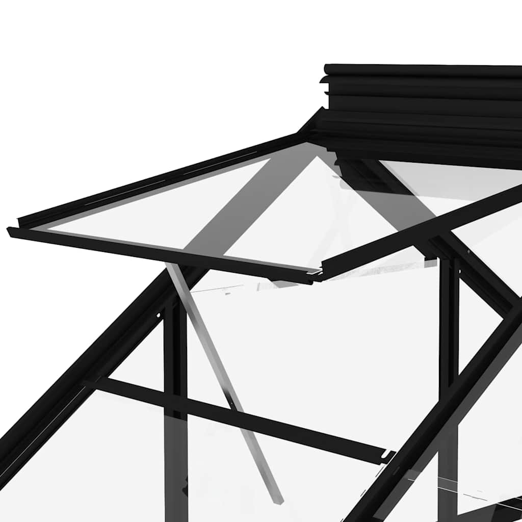 Glass Greenhouse Anthracite 155x395.5x191 cm Aluminium