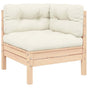 Garden Corner Sofa with Cream Cushions Solid Pinewood