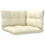 Garden Corner Sofa with Cream Cushions Solid Pinewood