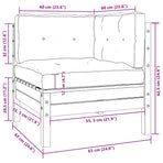 Garden Corner Sofa with Cushions White Solid Pinewood