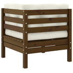 Garden Corner Sofa with Cushions Honey Brown Solid Pinewood