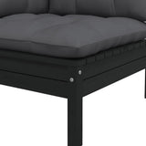 Garden Corner Sofa with Cushions Black Solid Pinewood - Top-Down View