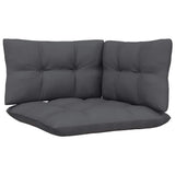 Garden Corner Sofa with Cushions Black Solid Pinewood - 45-Degree Angle