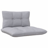 Garden Middle Sofa with Grey Cushions Solid Pinewood - 45-Degree Angle