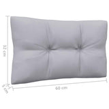 Garden Middle Sofa with Grey Cushions Solid Pinewood - Low Angle