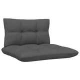 Garden Middle Sofa with Cushions White Solid Pinewood - 45-Degree Angle