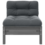 Garden Middle Sofa with Anthracite Cushions Grey