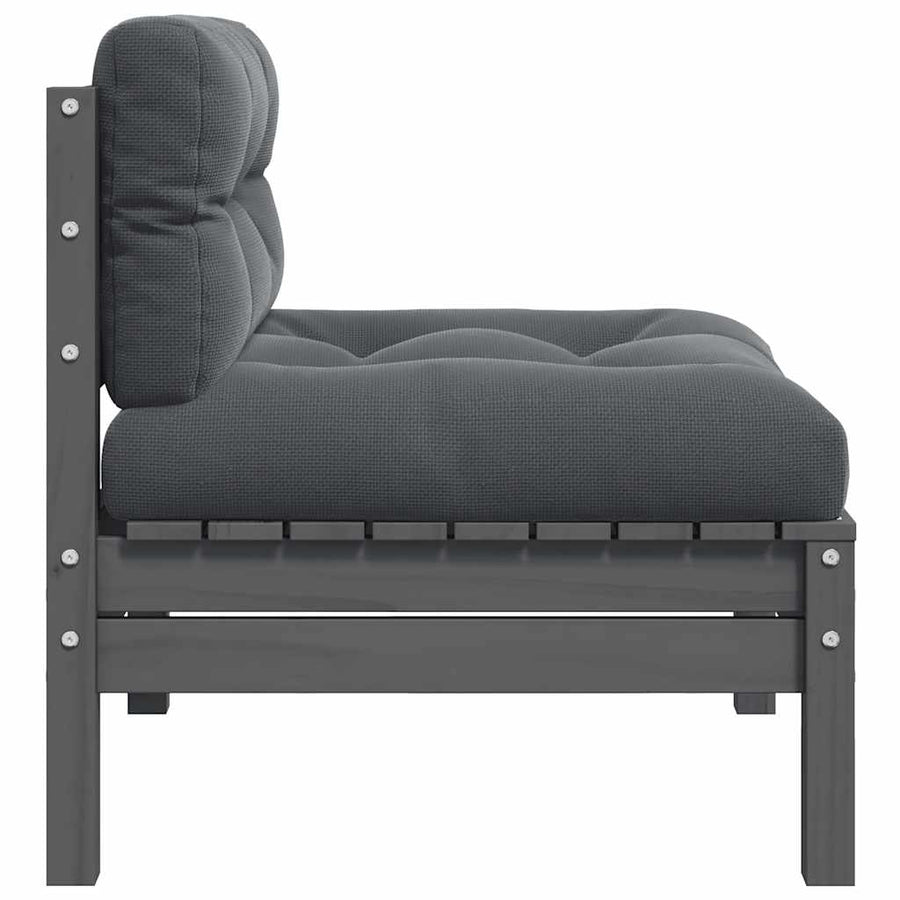 Garden Middle Sofa with Anthracite Cushions Grey