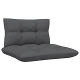 Garden Middle Sofa with Cushions Black Solid Pinewood - 45-Degree Angle