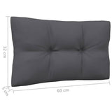 Garden Middle Sofa with Cushions Black Solid Pinewood - Low Angle