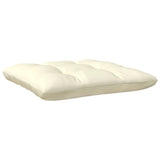 Garden Footstool with Cream Cushion Solid Pinewood - Top-Down View