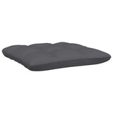 Garden Footstool with Anthracite Cushion White Solid Pinewood - Top-Down View