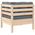2-Seater Garden Sofa with Grey Cushions Solid Pinewood