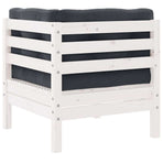 2-Seater Garden Sofa with Cushions White Solid Pinewood