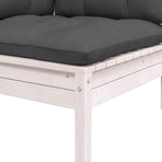 2-Seater Garden Sofa with Cushions White Solid Pinewood