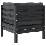 2-Seater Garden Sofa with Cushions Grey Solid Pinewood