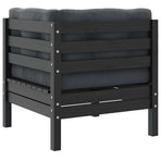 2-Seater Garden Sofa with Cushions Grey Solid Pinewood