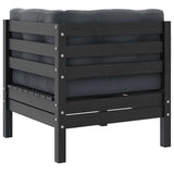 2-Seater Garden Sofa with Cushions Grey Solid Pinewood - Top-Down View
