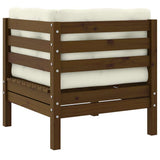 2-Seater Garden Sofa with Cream Cushions Solid Pinewood - Top-Down View