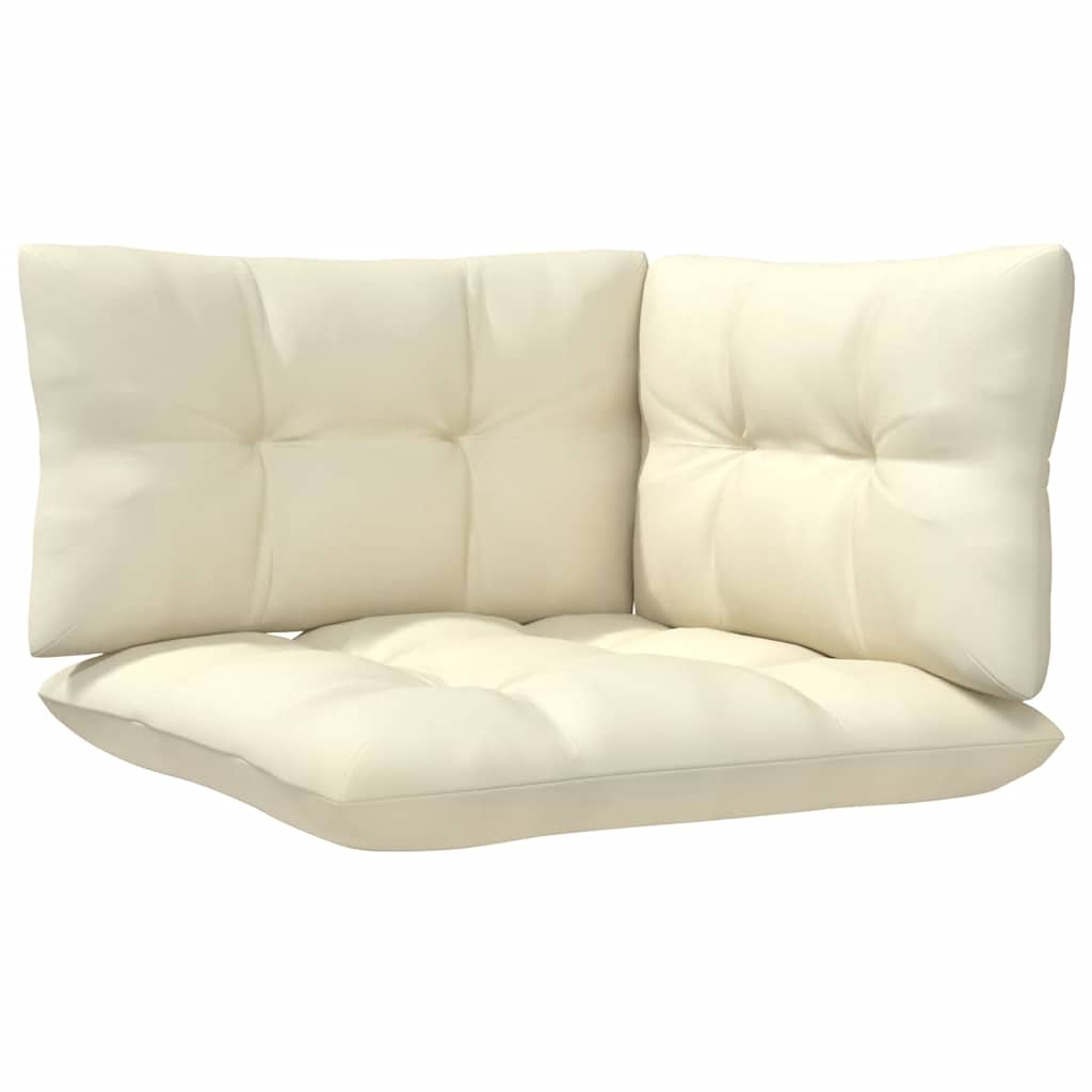 2-Seater Garden Sofa with Cream Cushions Solid Pinewood