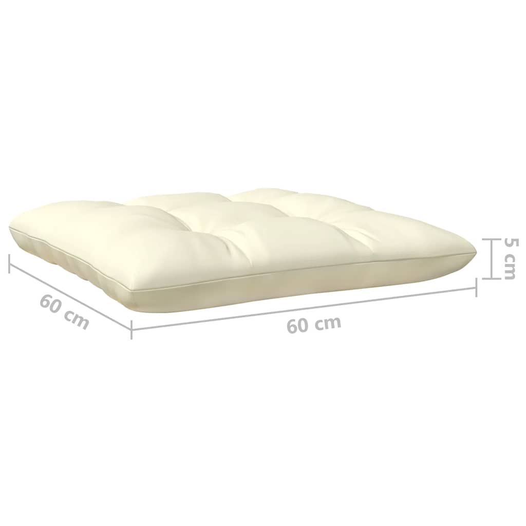 2-Seater Garden Sofa with Cream Cushions Solid Pinewood