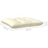 2-Seater Garden Sofa with Cream Cushions Solid Pinewood