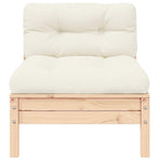 2-Seater Garden Sofa with Cream Cushions Solid Pinewood