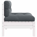 2-Seater Garden Sofa with Cushions White Solid Pinewood