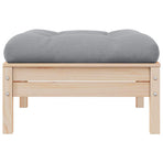 2-Seater Garden Sofa with Grey Cushions Solid Pinewood