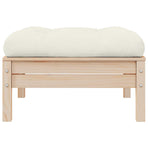 2-Seater Garden Sofa with Cream Cushions Solid Pinewood