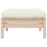 2-Seater Garden Sofa with Cream Cushions Solid Pinewood - Side View
