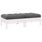 2-Seater Garden Sofa with Cushions White Solid Pinewood
