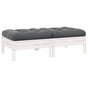 2-Seater Garden Sofa with Cushions White Solid Pinewood