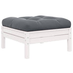 2-Seater Garden Sofa with Cushions White Solid Pinewood