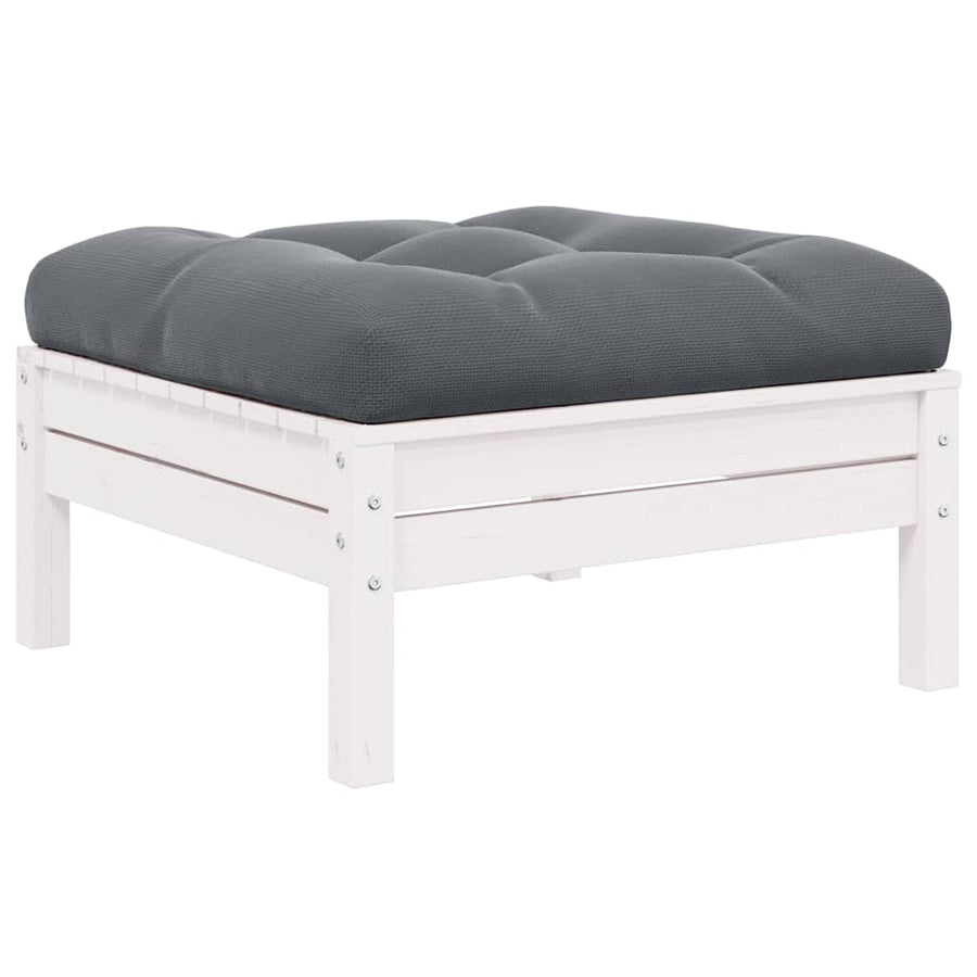 2-Seater Garden Sofa with Cushions White Solid Pinewood