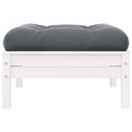 2-Seater Garden Sofa with Cushions White Solid Pinewood