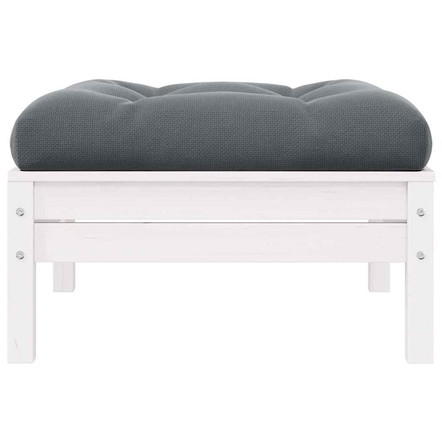 2-Seater Garden Sofa with Cushions White Solid Pinewood