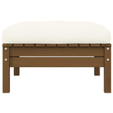 2-Seater Garden Sofa with Cream Cushions Solid Pinewood - Side View
