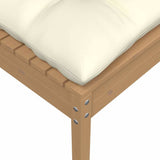2-Seater Garden Sofa with Cream Cushions Solid Pinewood - Top-Down View