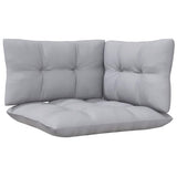 3 Piece Garden Lounge Set with Grey Cushions Solid Pinewood