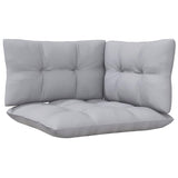 3 Piece Garden Lounge Set with Grey Cushions Solid Pinewood - Rear View