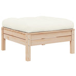 3 Piece Garden Lounge Set with Cream Cushions Solid Pinewood