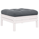 3 Piece Garden Lounge Set with Cushions White Solid Pinewood - 45-Degree Angle