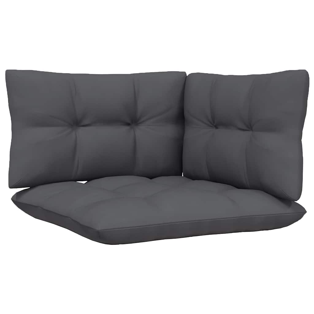 3 Piece Garden Lounge Set with Cushions White Solid Pinewood
